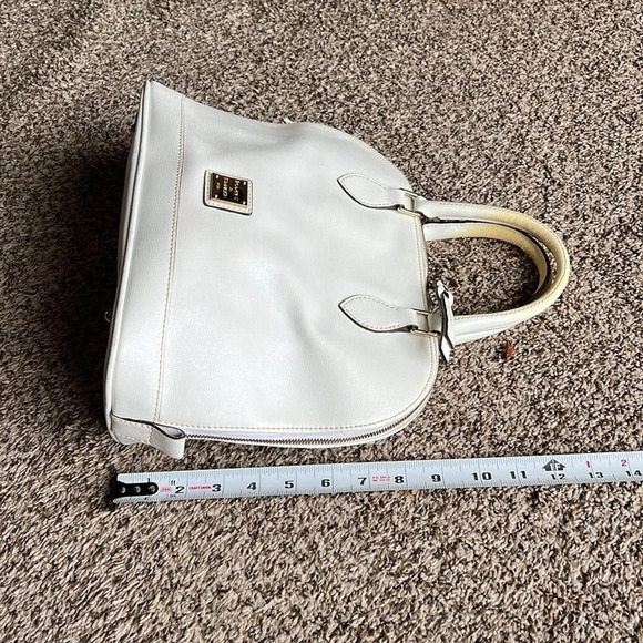 Dooney and Bourke White Saffiano Pebble Leather Satchel Zip Up - Picture 14 of 14